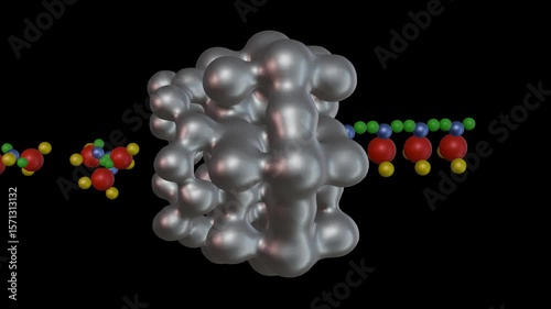 Molecular Editing. Combining atoms to create new molecules. Editing atoms to create new atomic structures, drugs and materials. Designer molecules.  Nanotechnology. 3d animation rendering
