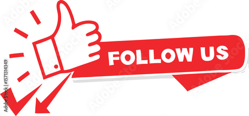 Red banner with thumbs up and check marks white