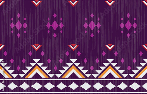 Geometric ethnic Native American tribal patterns, featuring Aztec and Navajo motifs, create a seamless decorative texture. Design for background ,curtain, carpet, clothing, wrapping, Batik.