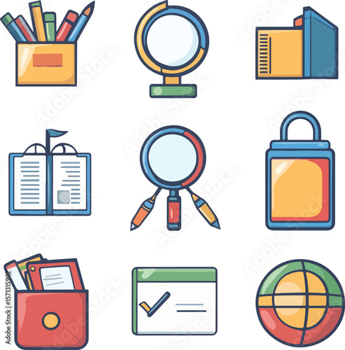 education icons set