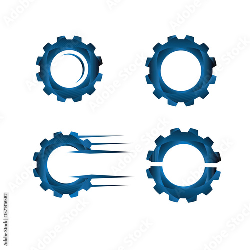 Gears in Motion Abstract Blue Cogs Powering Forward, A Technical Innovation 