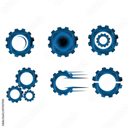 Sophisticated Blue Gears A Precision Machinery Graphic for Engineering Solutions