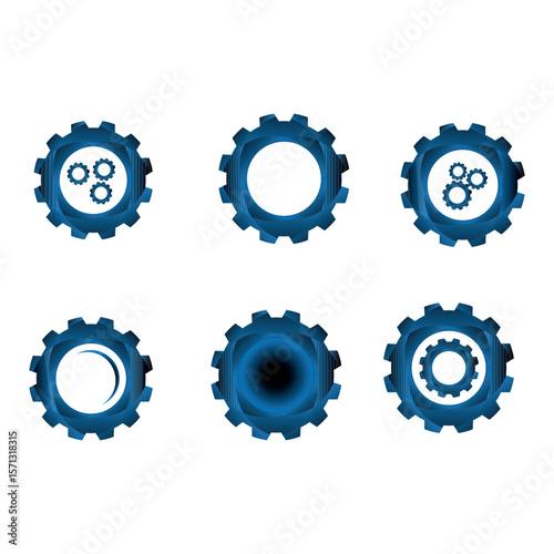 Blue Gears Abstract Cogwheel Concepts for Mechanical Engineering and Technology Visuals