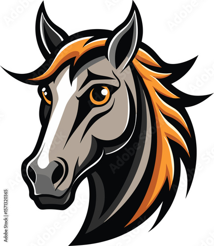 Tribal horse head tattoo icon