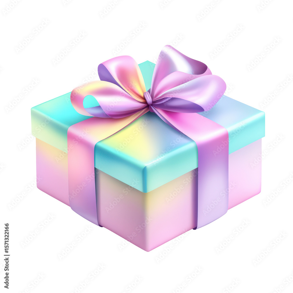 Obraz premium Gift of Elegance: A vibrantly colored gift box tied with a satin bow, embodying thoughtfulness and conveying an aura of excitement and anticipation.