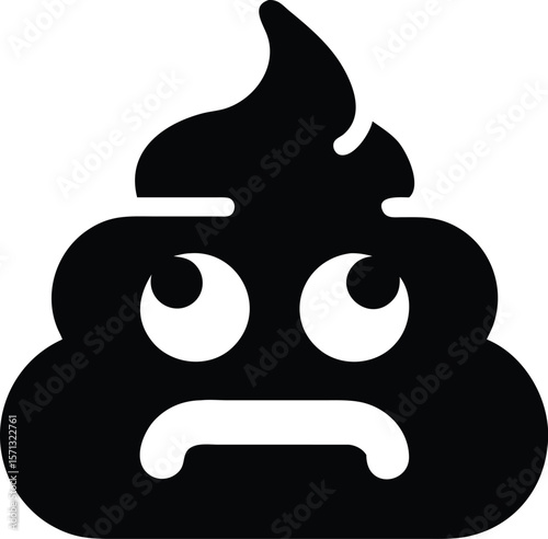 Sad poop emoji icon