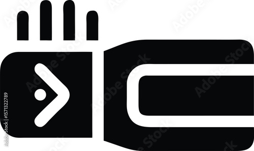 Stylized prosthetic hand icon for medical design