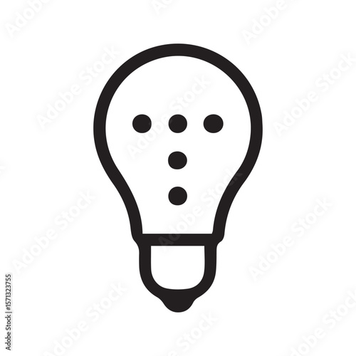 Simple Bulb Icon Isolated Vector Art