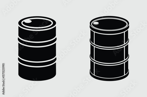 oil barrels with black and white background