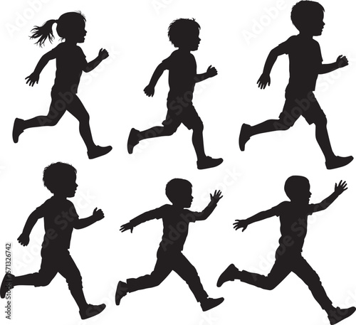 Running kid child silhouette