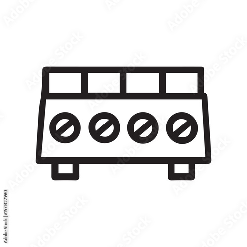 Electric Terminal Block Technical Vector
