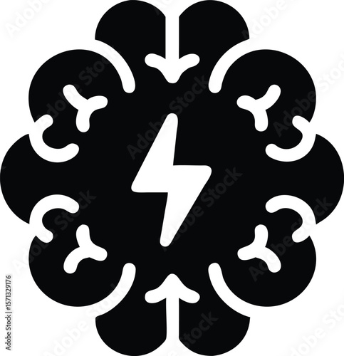 Brainstorming icon. energy and creative thinking