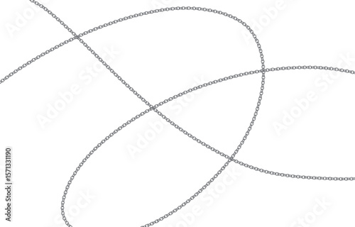 シルバーチェーンのフリーハンドライン素材　Adobe Illustrator Artwork
