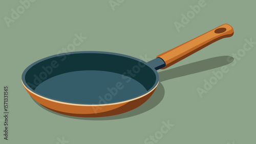 Frying pan with a spoon isolated on white background for cooking and kitchen use