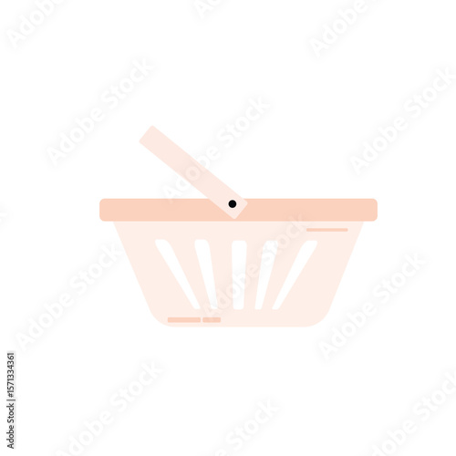 Shopping basket icon - vector illustration.Beige shopping basket solid and flat color design. Illustrated vector.