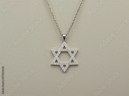 Star of David diamond necklace with clean modern cut silhouette