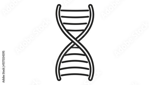 Simple black and white illustration of a DNA double helix structure.