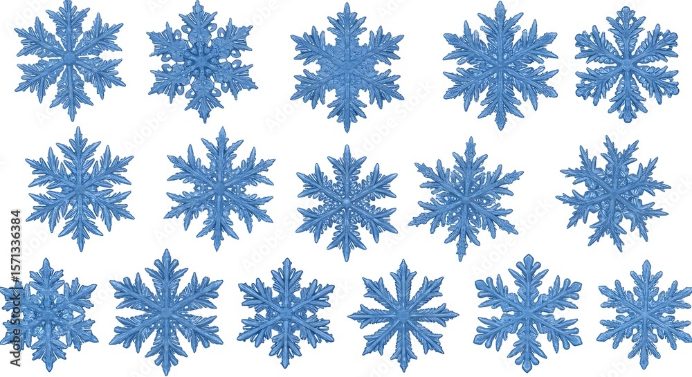 Fototapeta premium Juego de copos de nieve