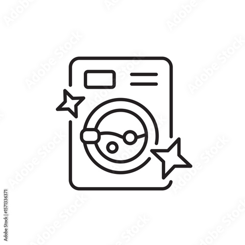 New washing machine Symbol Outline icon Transparent background