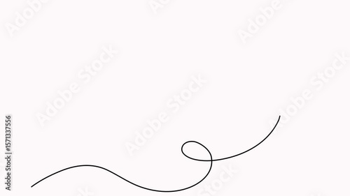 Flying balloon continuous line drawing animation. Birthday gift symbol animated video.