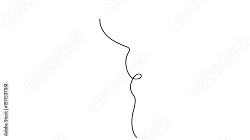 Balloon with heart shape animation in continuous line drawing style. Animated love gift symbol.