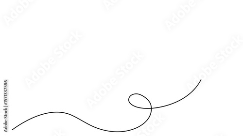 Flying balloon continuous line drawing animation. Birthday gift symbol animated video.