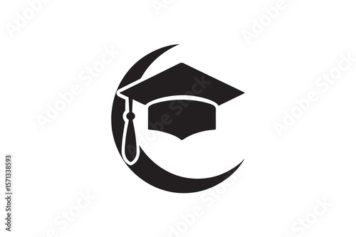 Degree Dorm Vector Silhouette Vector on White Background.01