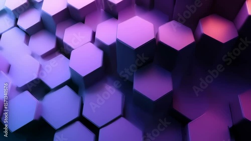 A dynamic motion background of animated 3D hexagons with a vibrant color gradient, a modern visual for technology, corporate presentations, and branding.