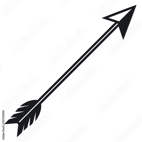 Black arrow illustration isolated on white background