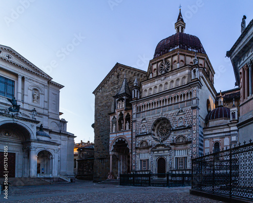 Cappella Colleoni and Cattedrale di Sant'Alessandro in Bergamo Alta on a morning light
