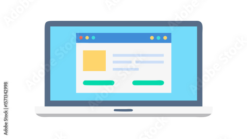 Laptop computer online form vector illustration for website and application ui design