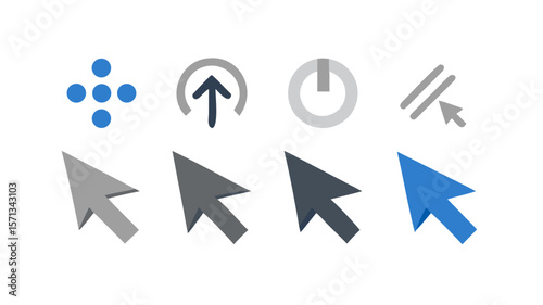 Collection of cursor arrow pointers and interface symbols for web and app design