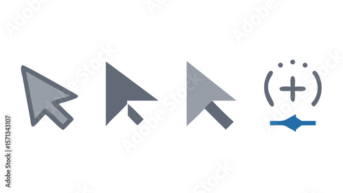 Collection of cursor arrow pointers and interface symbols for web and app design