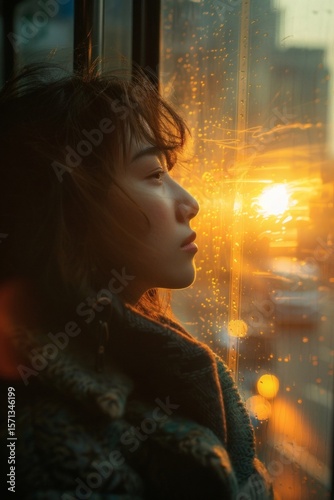 The distant passenger on the morning bus