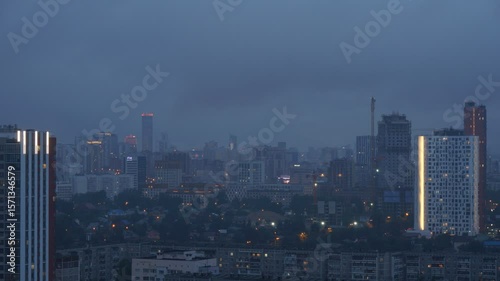 gleam of the sun at sunset in the clouds of timelapse