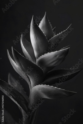 Plump aloe vera leaves in light and shadow