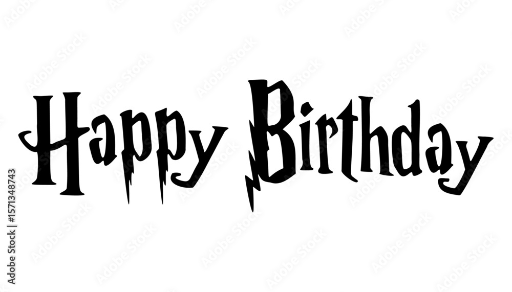 Fototapeta premium Happy Birthday School of Magic style lettering
