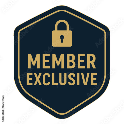 A badge that signifies member exclusive access to a private, premium offering. Modern flat vector sticker label with icon and badge style, transparent background