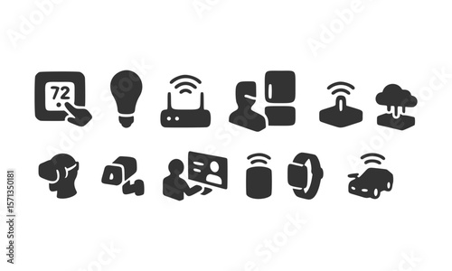 Smart Home Technology Icons  A Collection of IoT Device Symbols