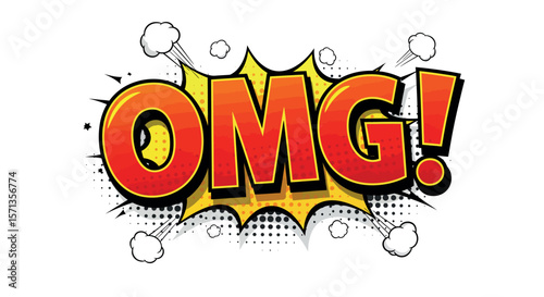 Colorful comic style omg vector illustration for posters and pop art designs