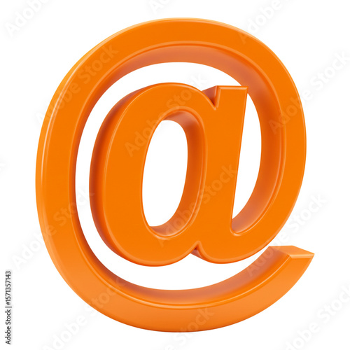 Shiny orange at symbol isolated on transparent background