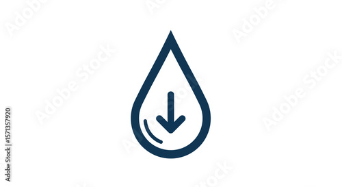 Abstract water drop icon with arrow vector illustration for sustainability design