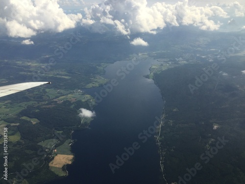 aerial view of Norway in summer