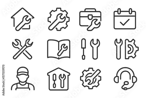 Maintenance and repair tools vector illustration for business and industrial design