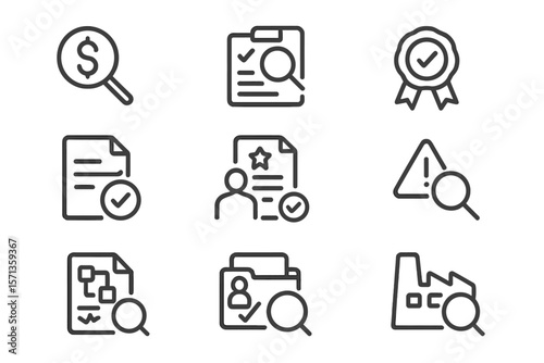 Business and finance icons vector illustration for digital and print media design