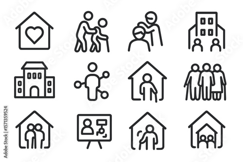 Community support and care vector illustration - design for posters and cards