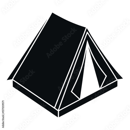 Tent silhouette isolated on white background