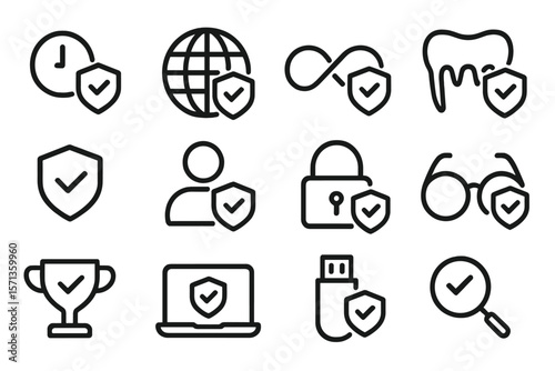 Security and protection vector illustration featuring technology and privacy icons