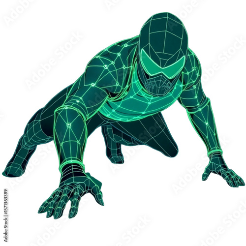 Hero in stealth pose (crawling)