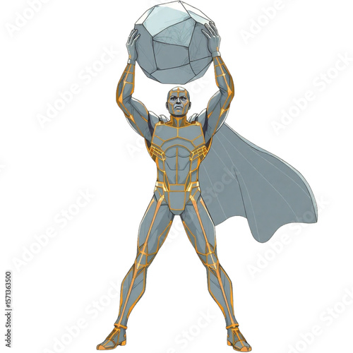 Hero lifting heavy object overhead